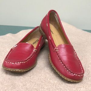 Red loafers